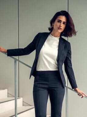 Ministry of Supply Women's Kinetic Tailored Blazer Navy Size 12 NWT